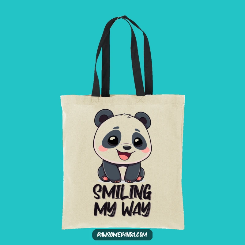Funny Panda Tote Bag: Goofy Grin Character Reusable Bag, Stylish & Hilarious Gift