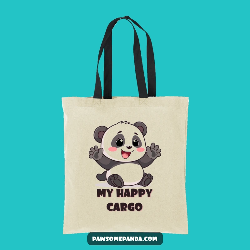 Funny Panda Waving Tote Bag: Carry Your Cheer and Essentials with Style