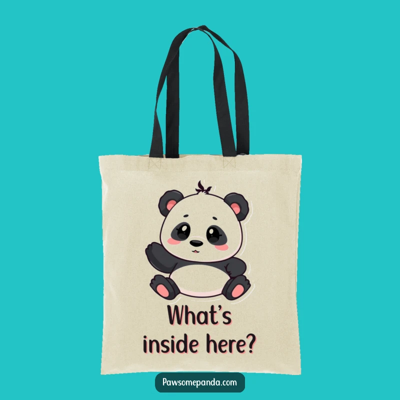 Funny Curious Panda Tote Bag: Carry Your Questions with Cute Cartoon Style Gift!